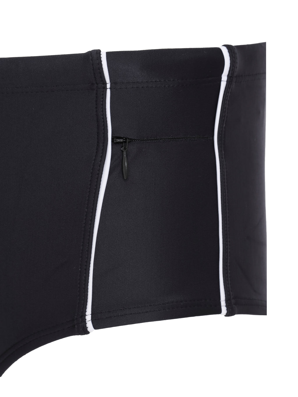 Santiago Black and White Plain 6.3-inch Sides Swimming Trunks