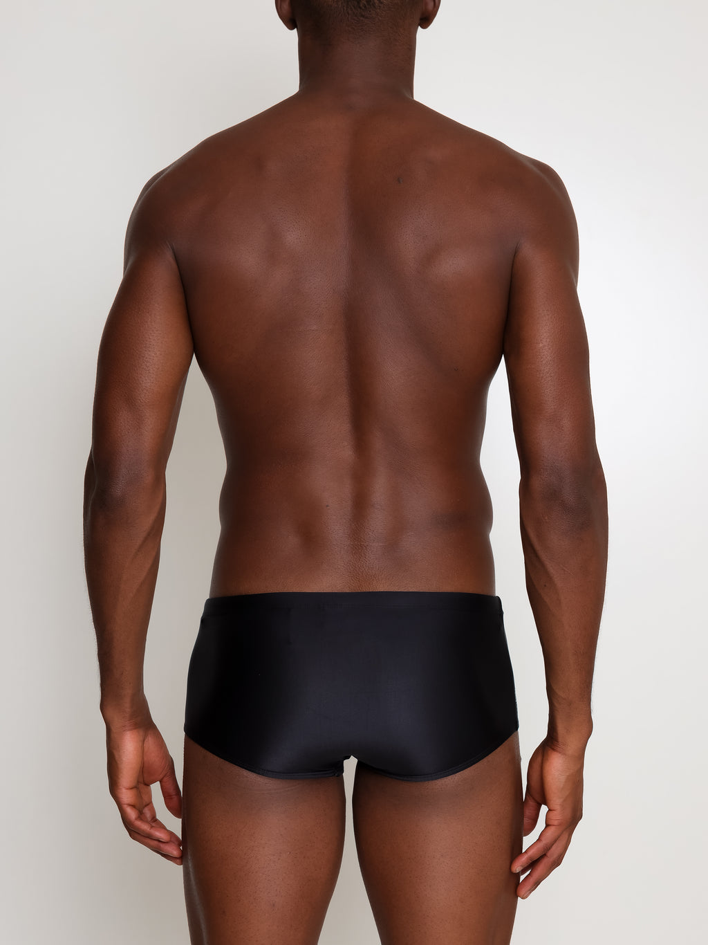 Santiago Black and White Plain 6.3-inch Sides Swimming Trunks