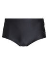 Lopes Black and White Plain 6.3-inch Sides Swimming Trunks