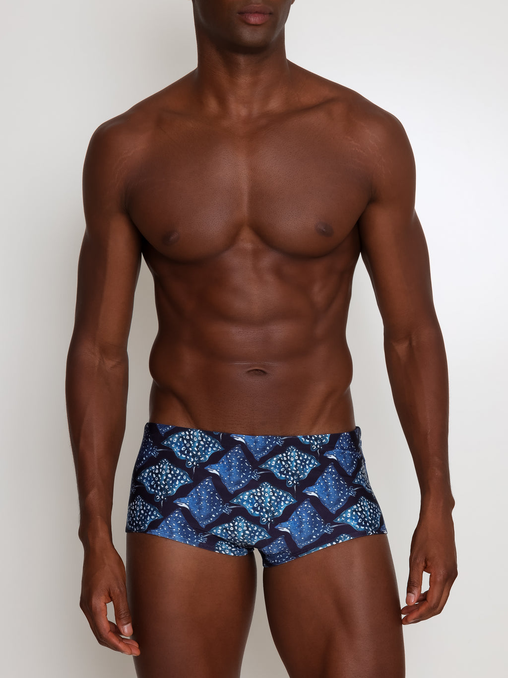 Copacabana Stingrays-Print 7-inch Sides Swimming Trunks