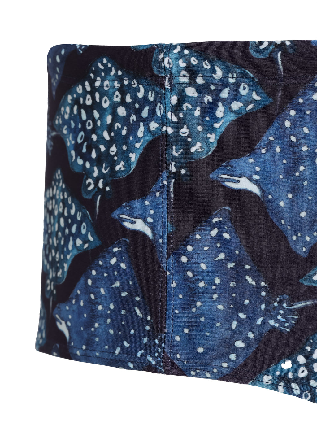 Copacabana Stingrays-Print 7-inch Sides Swimming Trunks