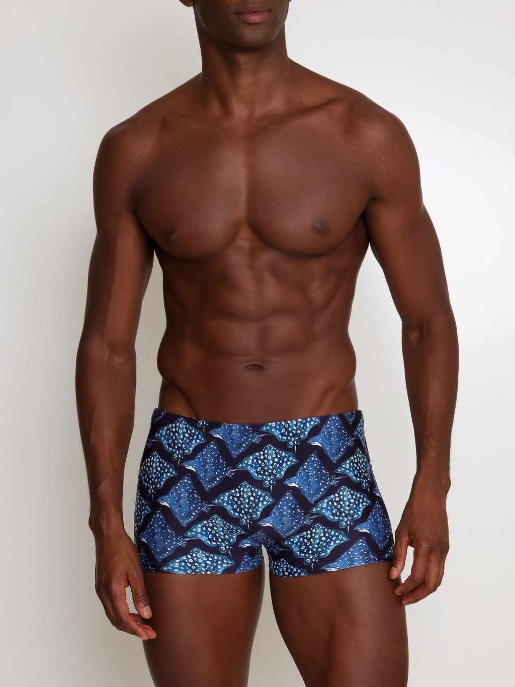 Tijuca Stingrays-Print 9-inch Sides Fitted Swimming Trunks