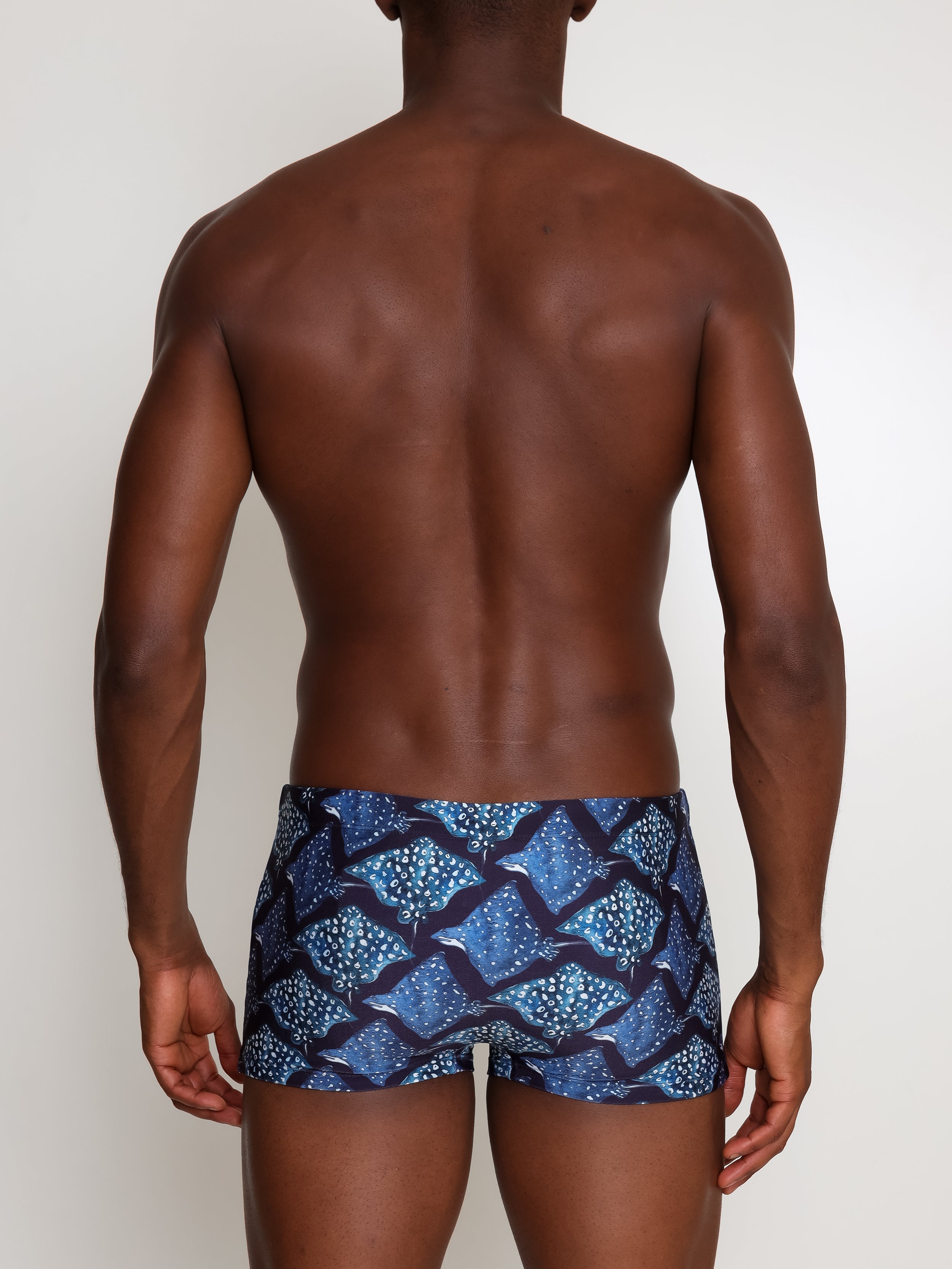 Tijuca Stingrays-Print 9-inch Sides Fitted Swimming Trunks