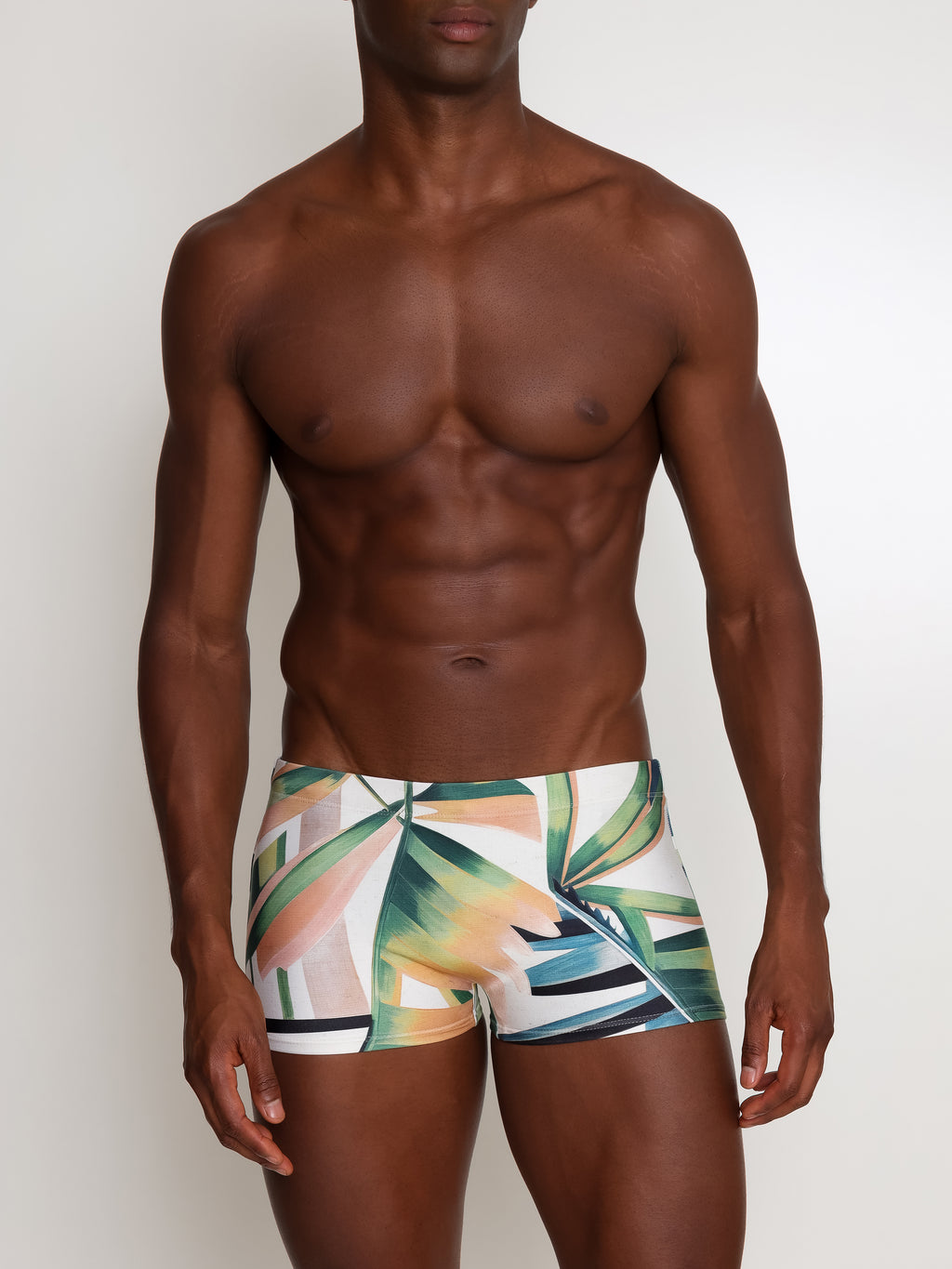 Tijuca Foliage-Print 9-inch Sides Fitted Swimming Trunks