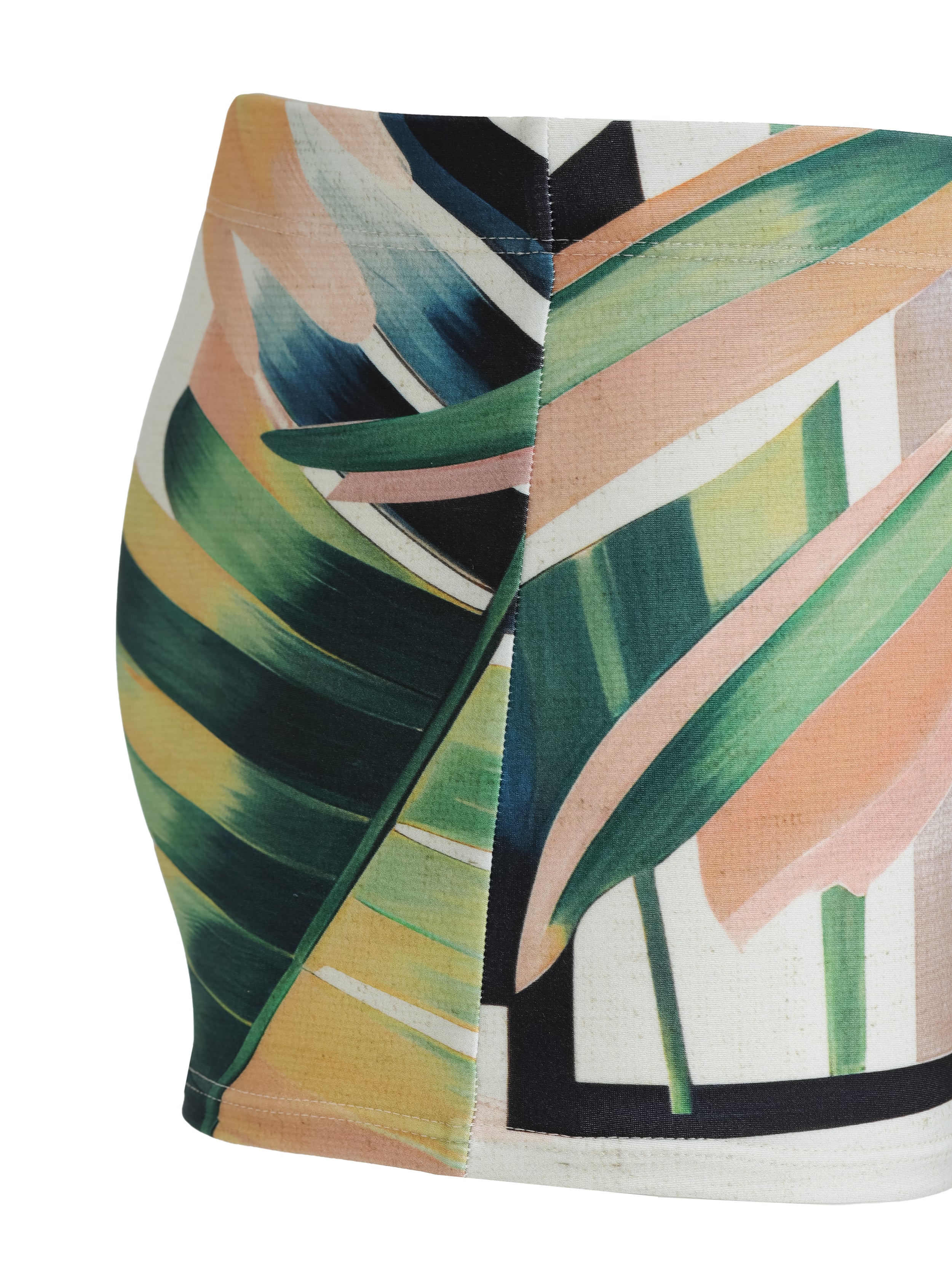 Tijuca Foliage-Print 9-inch Sides Fitted Swimming Trunks