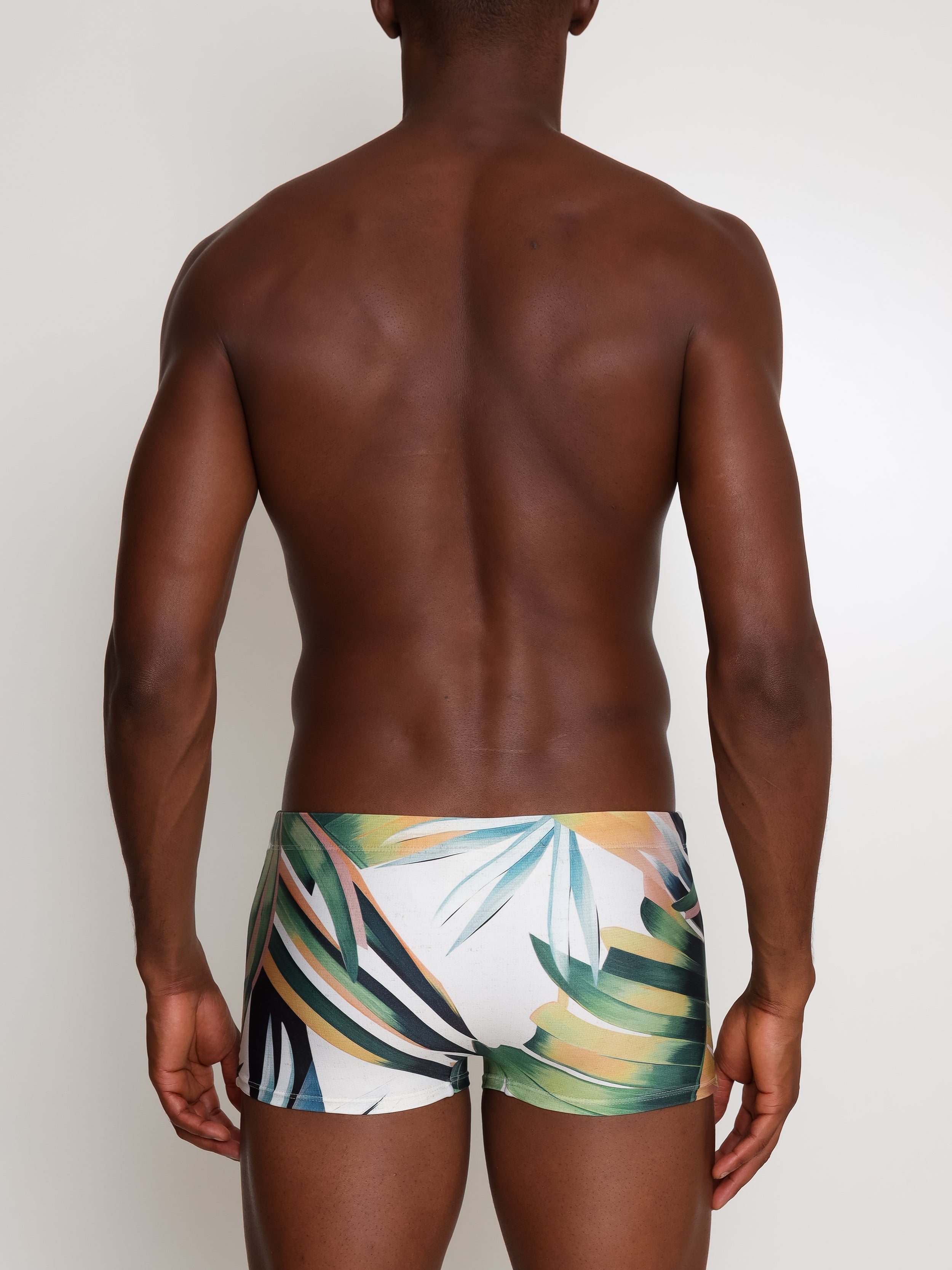 Tijuca Foliage-Print 9-inch Sides Fitted Swimming Trunks