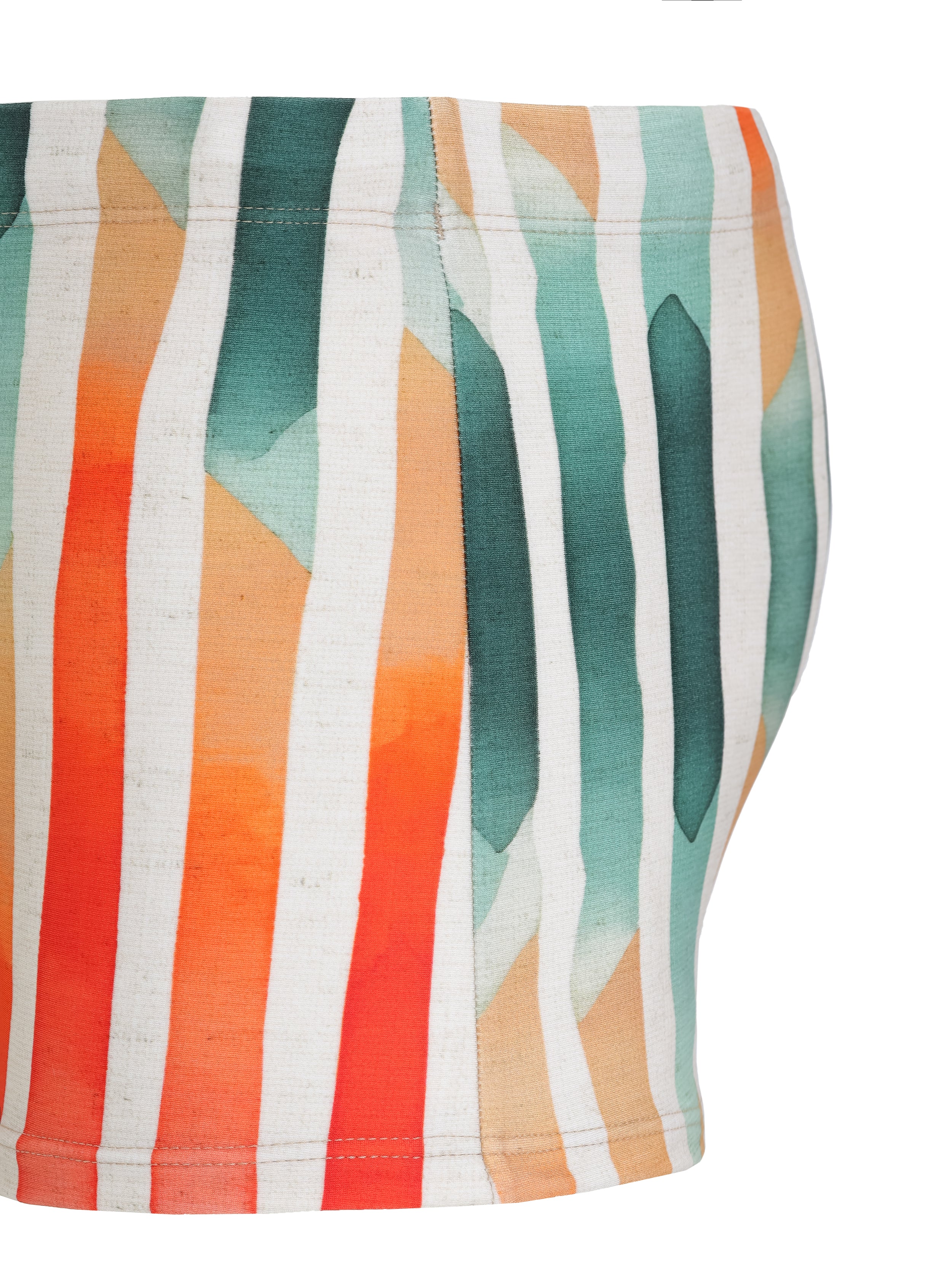 Tijuca Striped-Print Striped 9-inch Sides Fitted Swimming Trunks