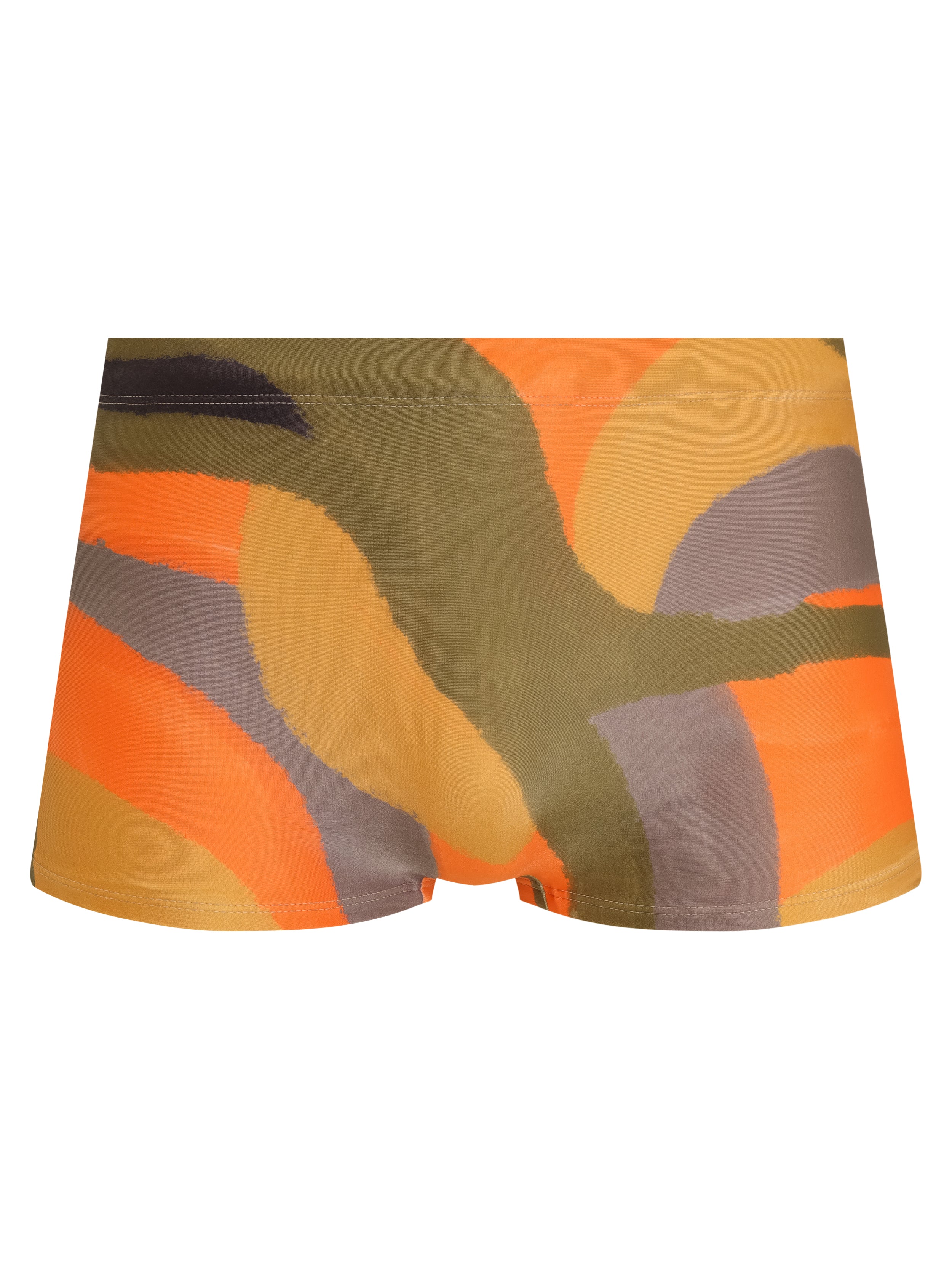 Tijuca Abstract-Print Striped 9-inch Sides Fitted Swimming Trunks