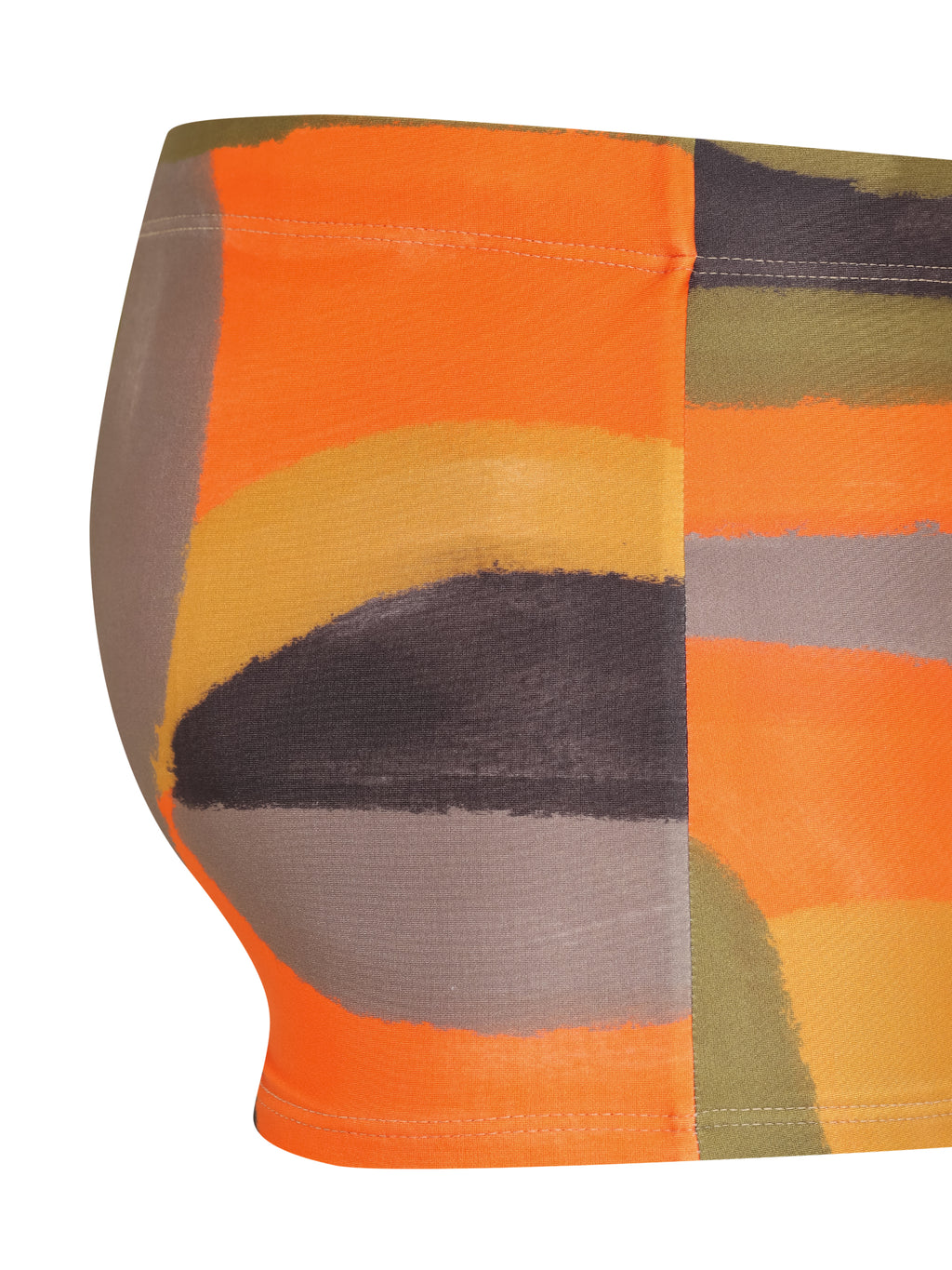 Tijuca Abstract-Print Striped 9-inch Sides Fitted Swimming Trunks