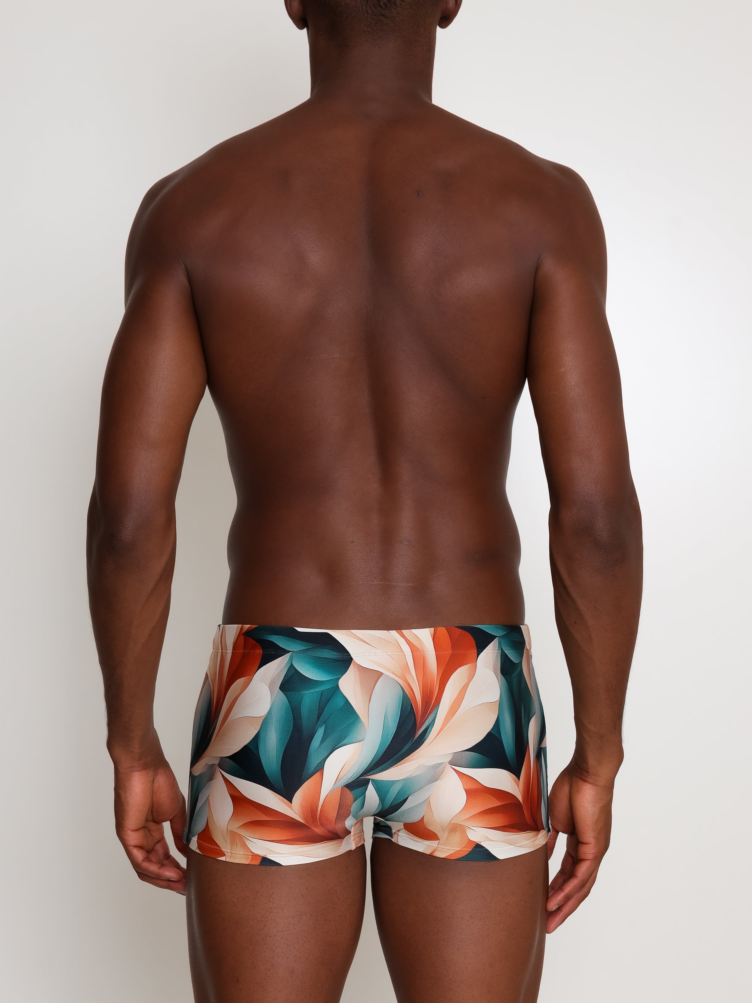 Tijuca Foliage-Print 9-inch Sides Fitted Swimming Trunks