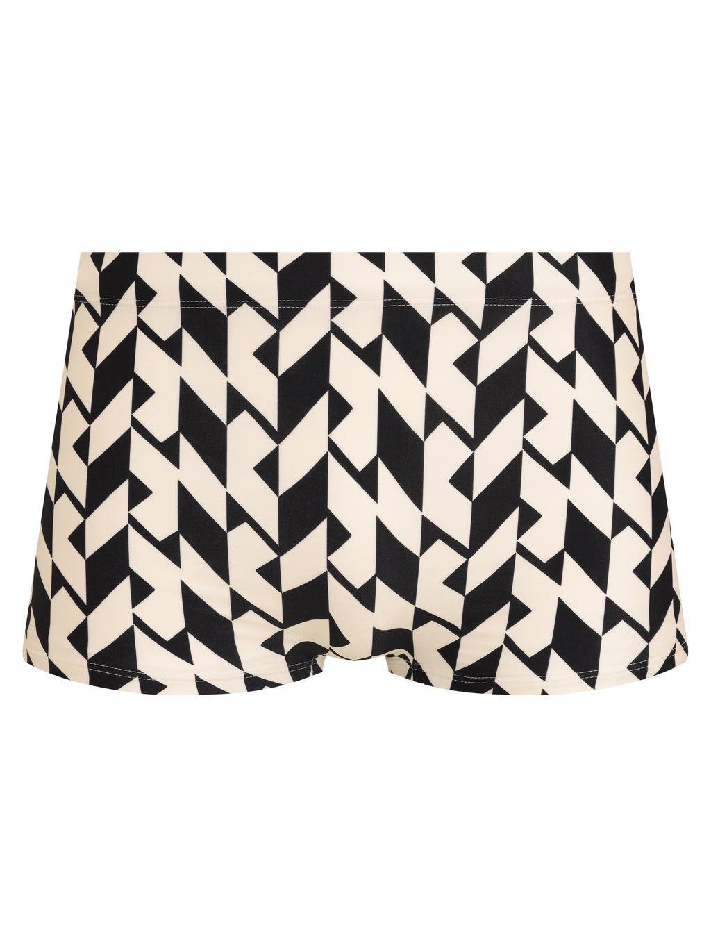 Tijuca Geometric-Print Striped 9-inch Sides Fitted Swimming Trunks