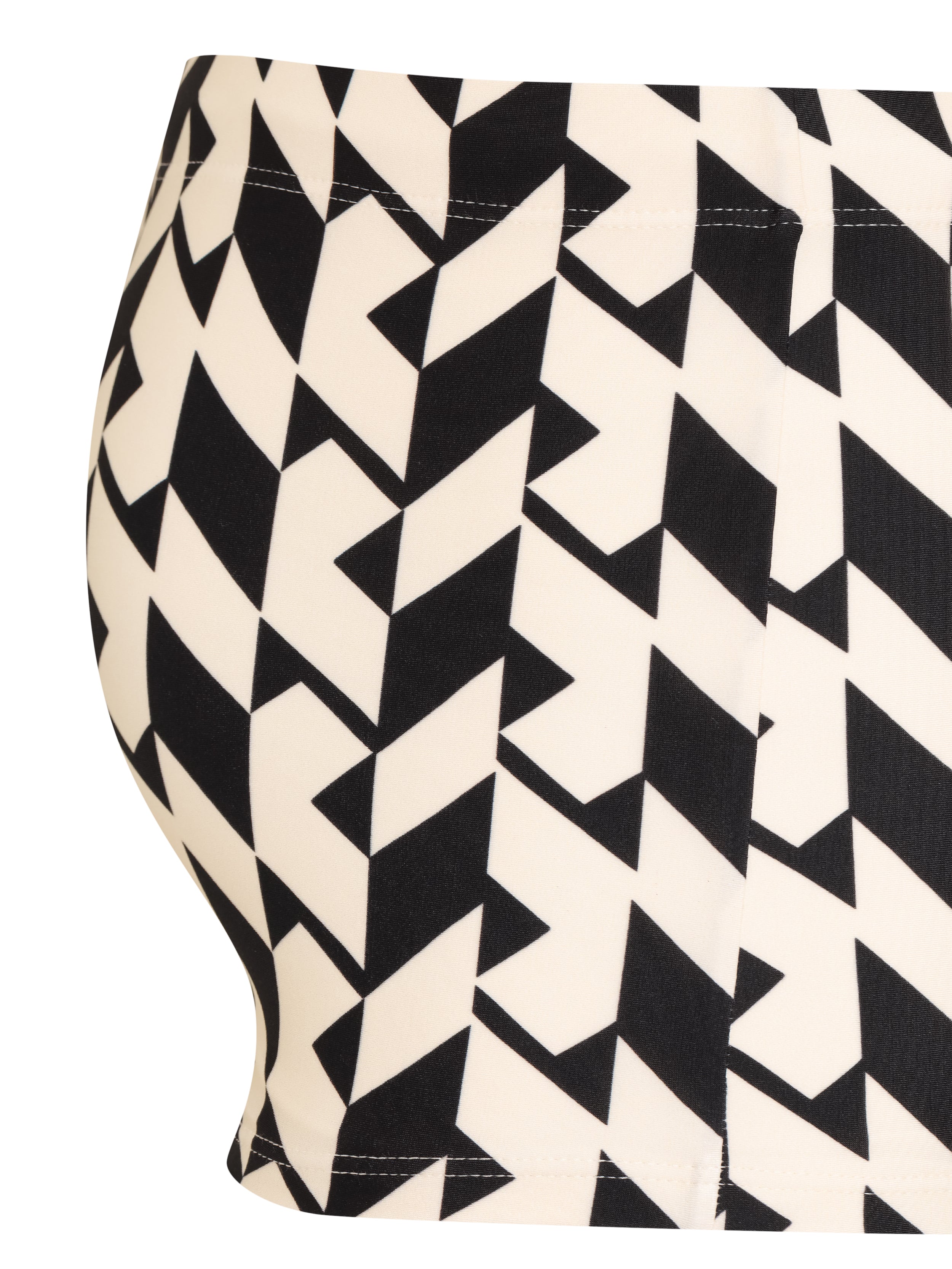 Tijuca Geometric-Print Striped 9-inch Sides Fitted Swimming Trunks