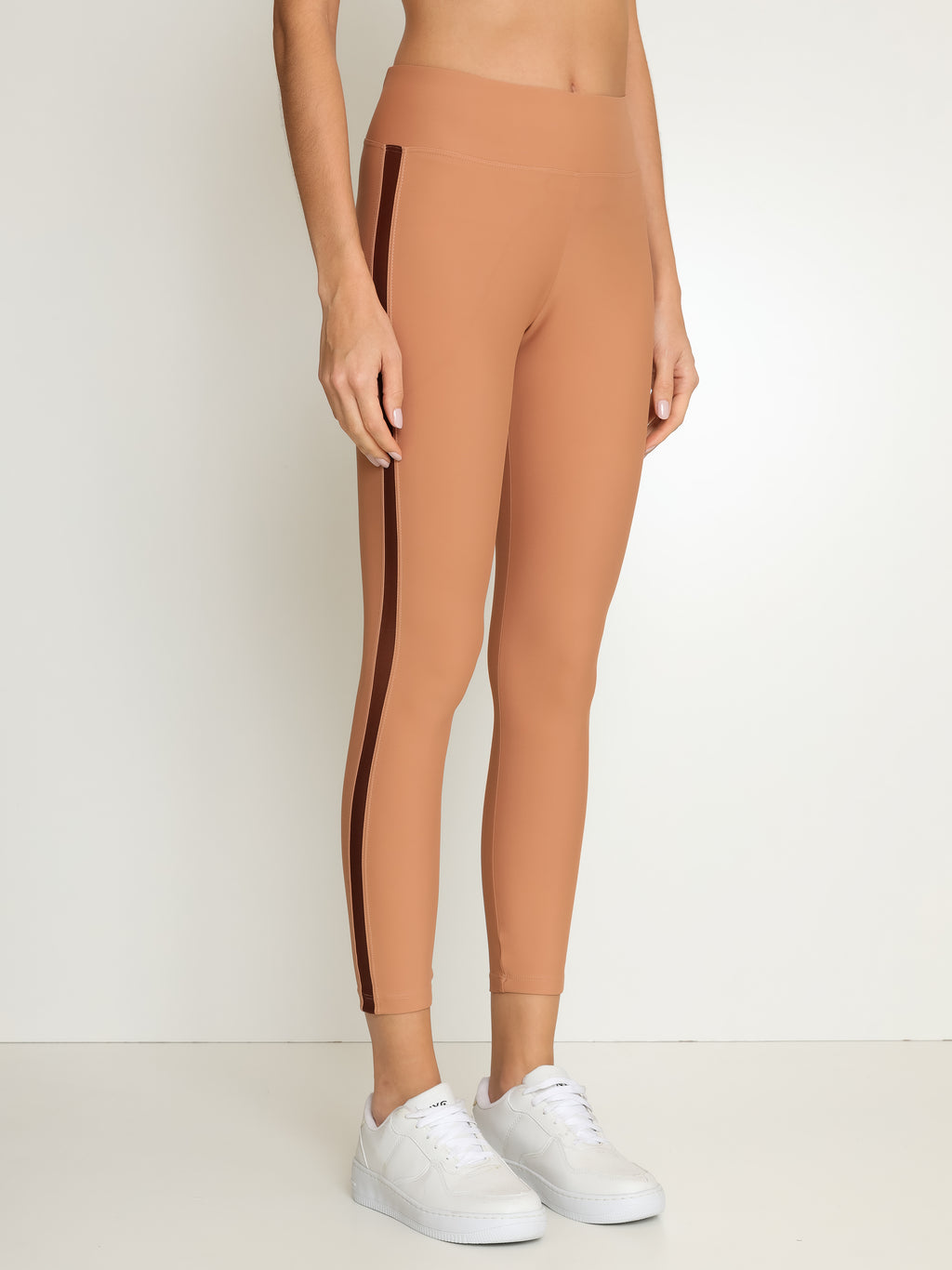 Athletica Nude with Brown Stripe Detailing High-Rise Legging