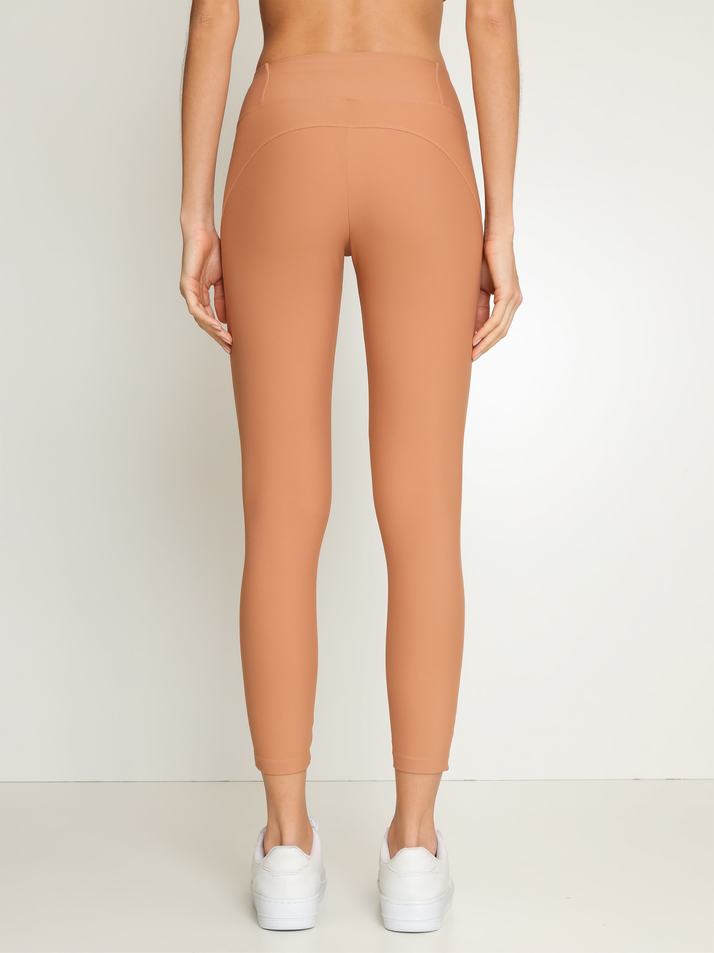 Athletica Nude with Brown Stripe Detailing High-Rise Legging
