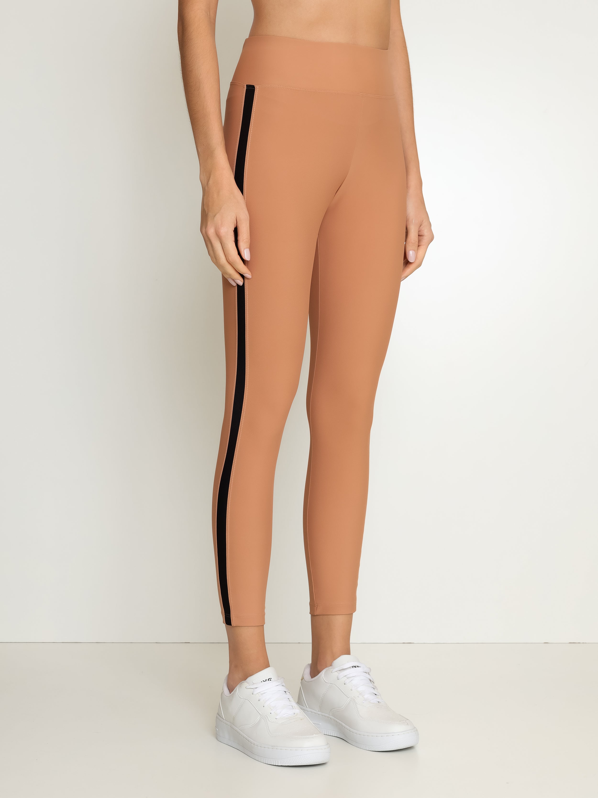 Athletica Nude with  Black Stripe Detailing High-Rise Legging