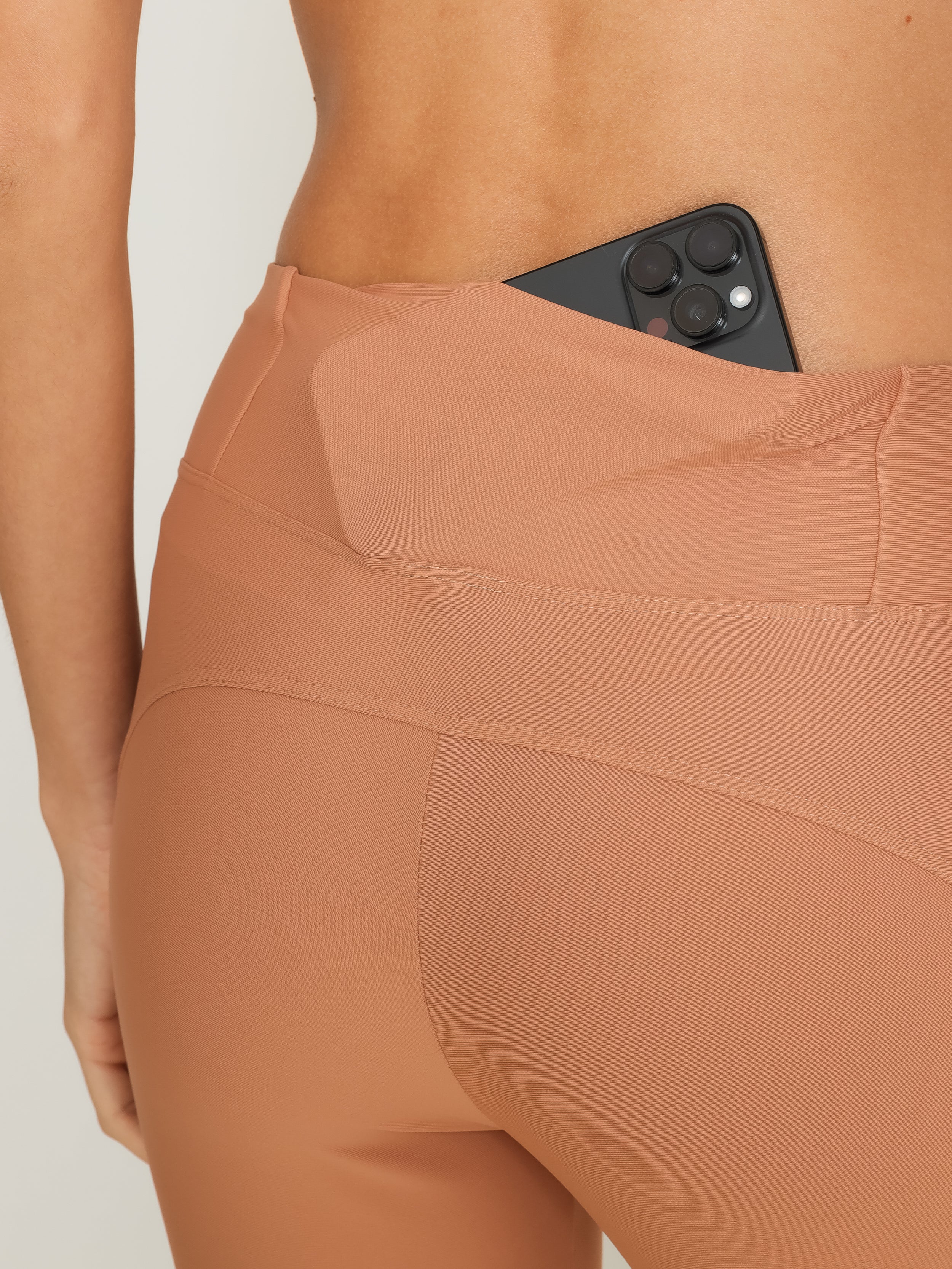 Athletica Nude with  Black Stripe Detailing High-Rise Legging