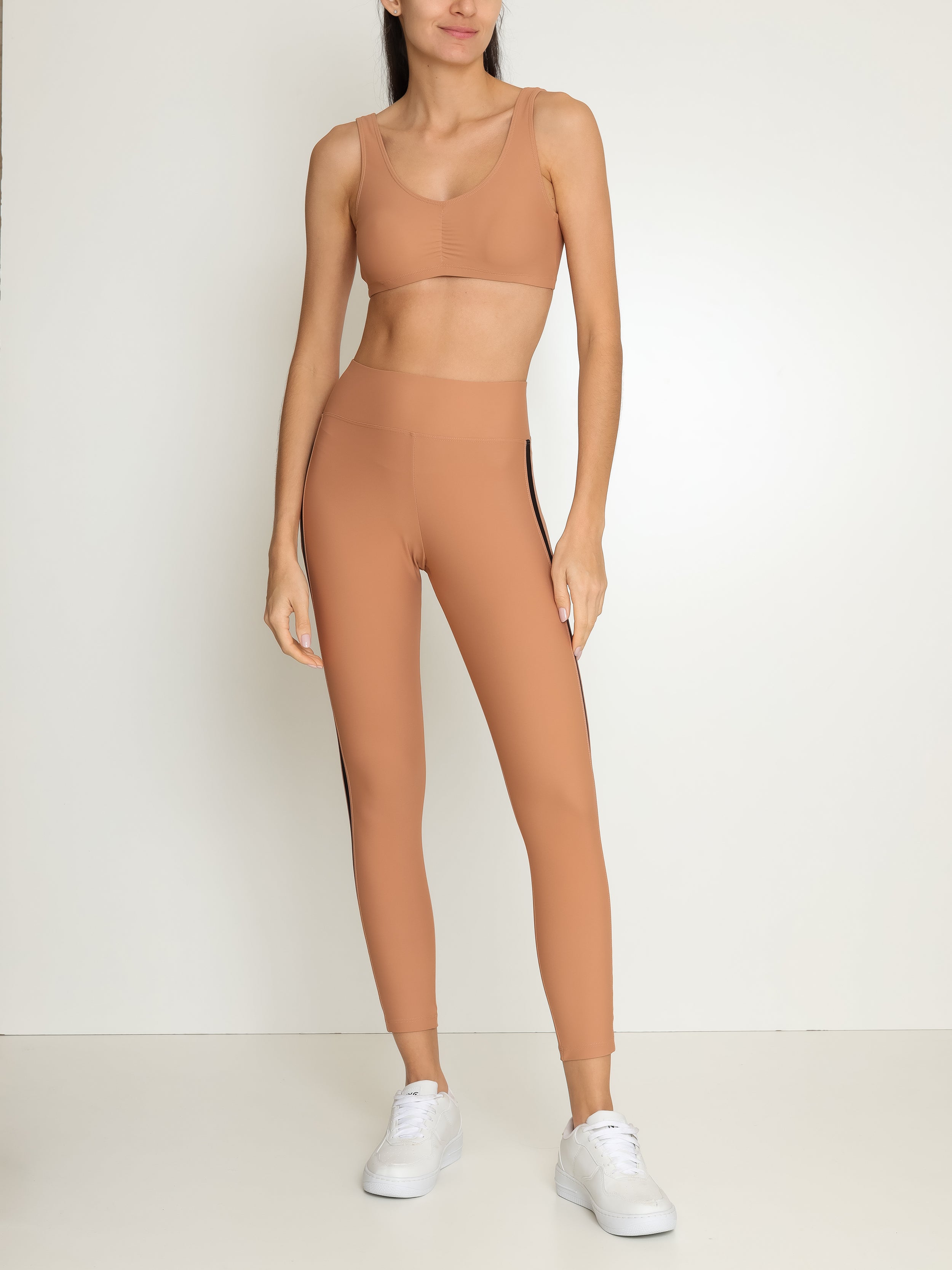 Athletica Nude with  Black Stripe Detailing High-Rise Legging