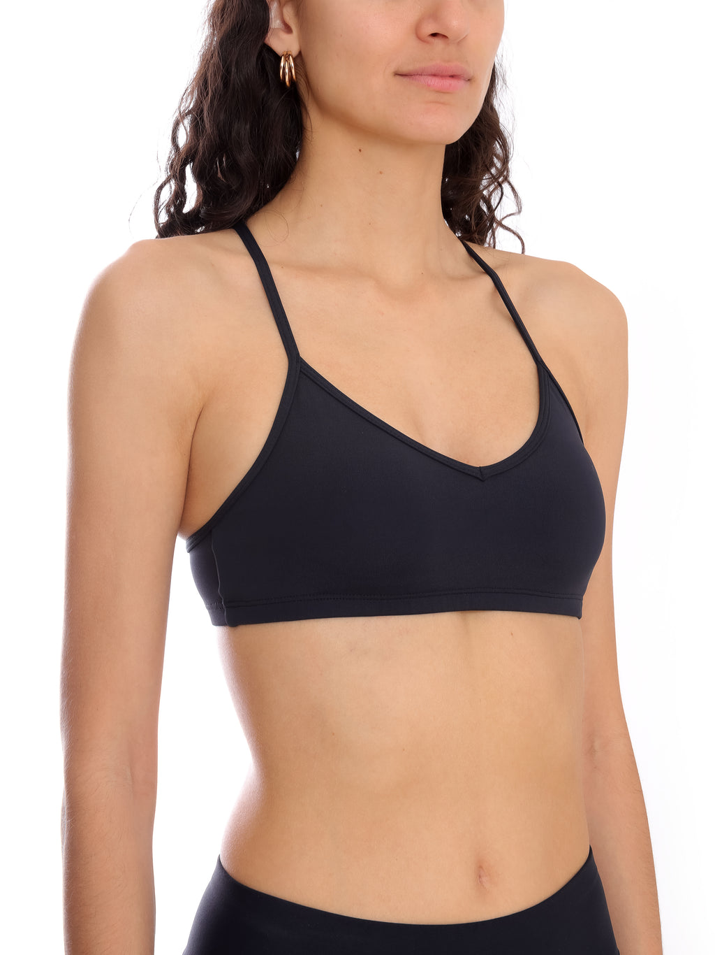 Nay Black Plain Bra Medium Support Sports Bra