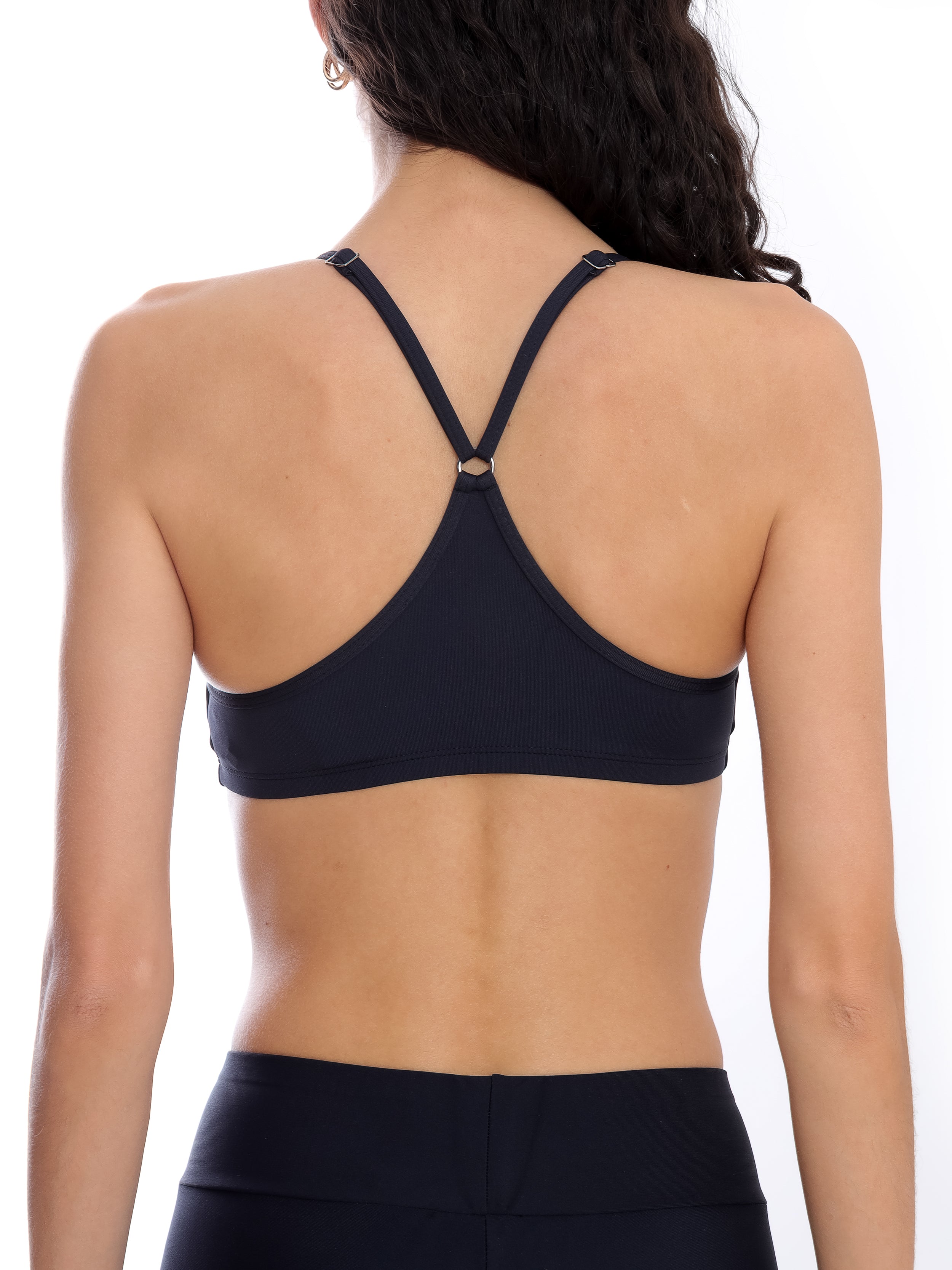 Nay Black Plain Bra Medium Support Sports Bra
