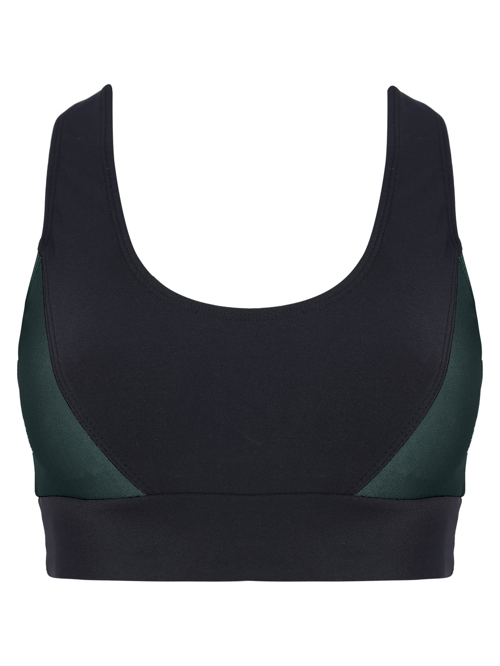 Flow Black Green High Support Sports Bra