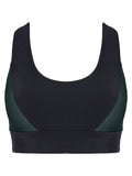 Flow Black Green High Support Sports Bra
