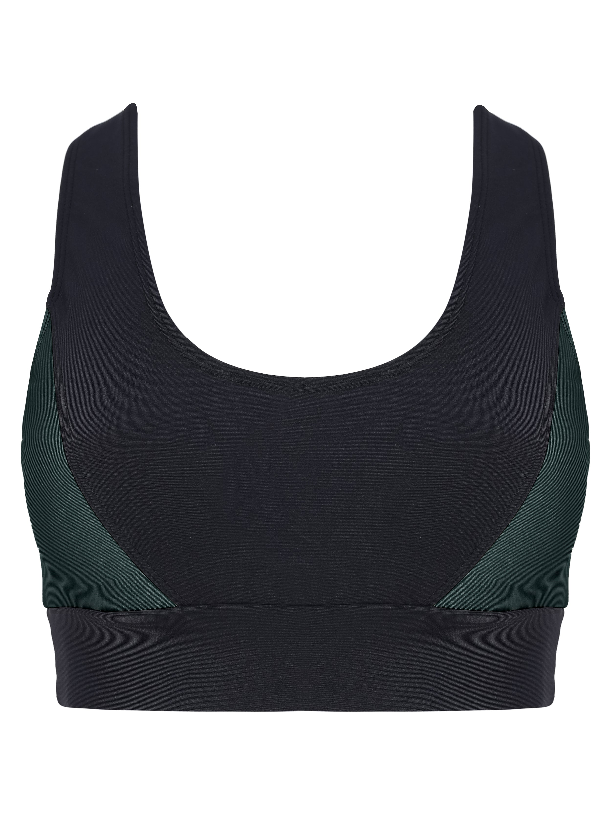 Flow Black Green High Support Sports Bra