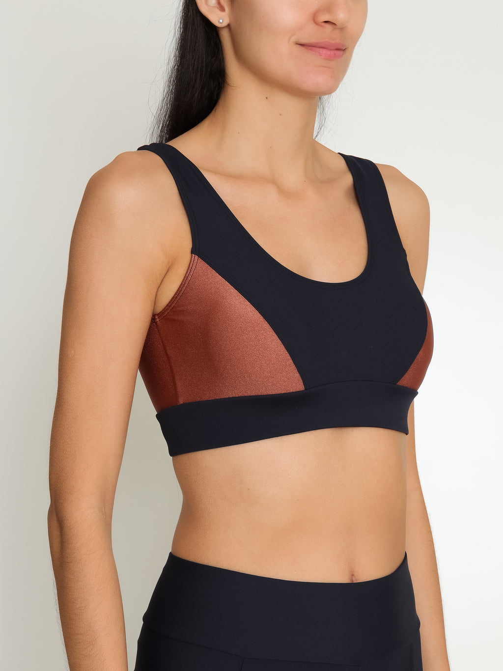 Flow Black Bronze High Support Sports Bra