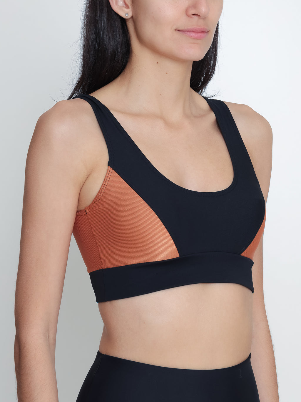 Flow Black  Cognac High Support Sports Bra