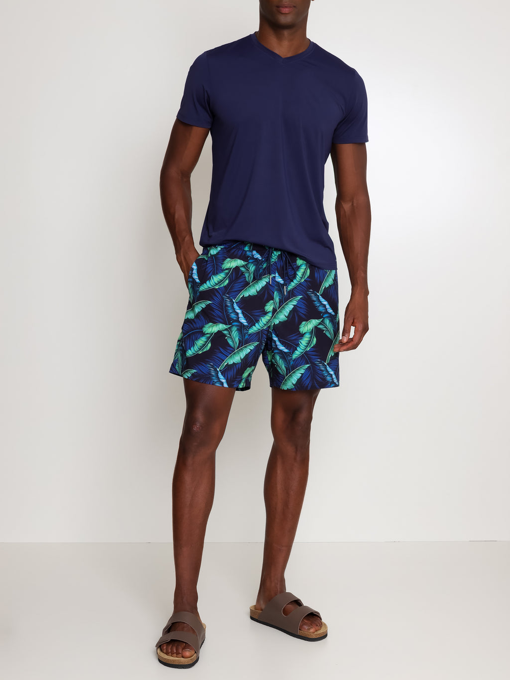 Gil Foliage-Print Swim Shorts