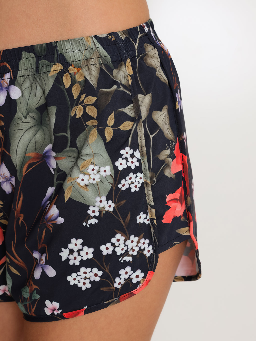 Lee Floral-Print Striped Shorts Orvalho