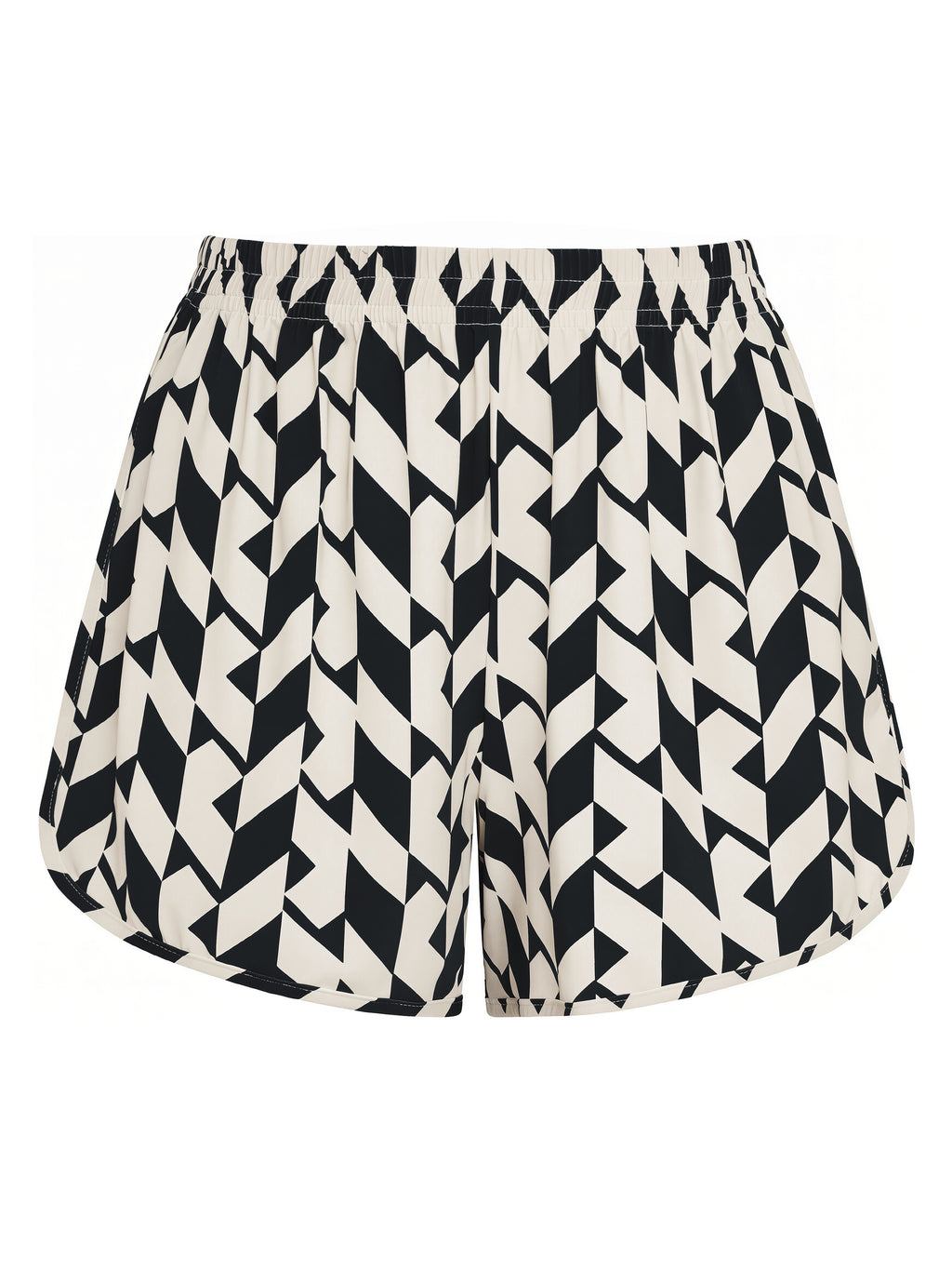 Lee Geometric-Print Striped Shorts Zaya
