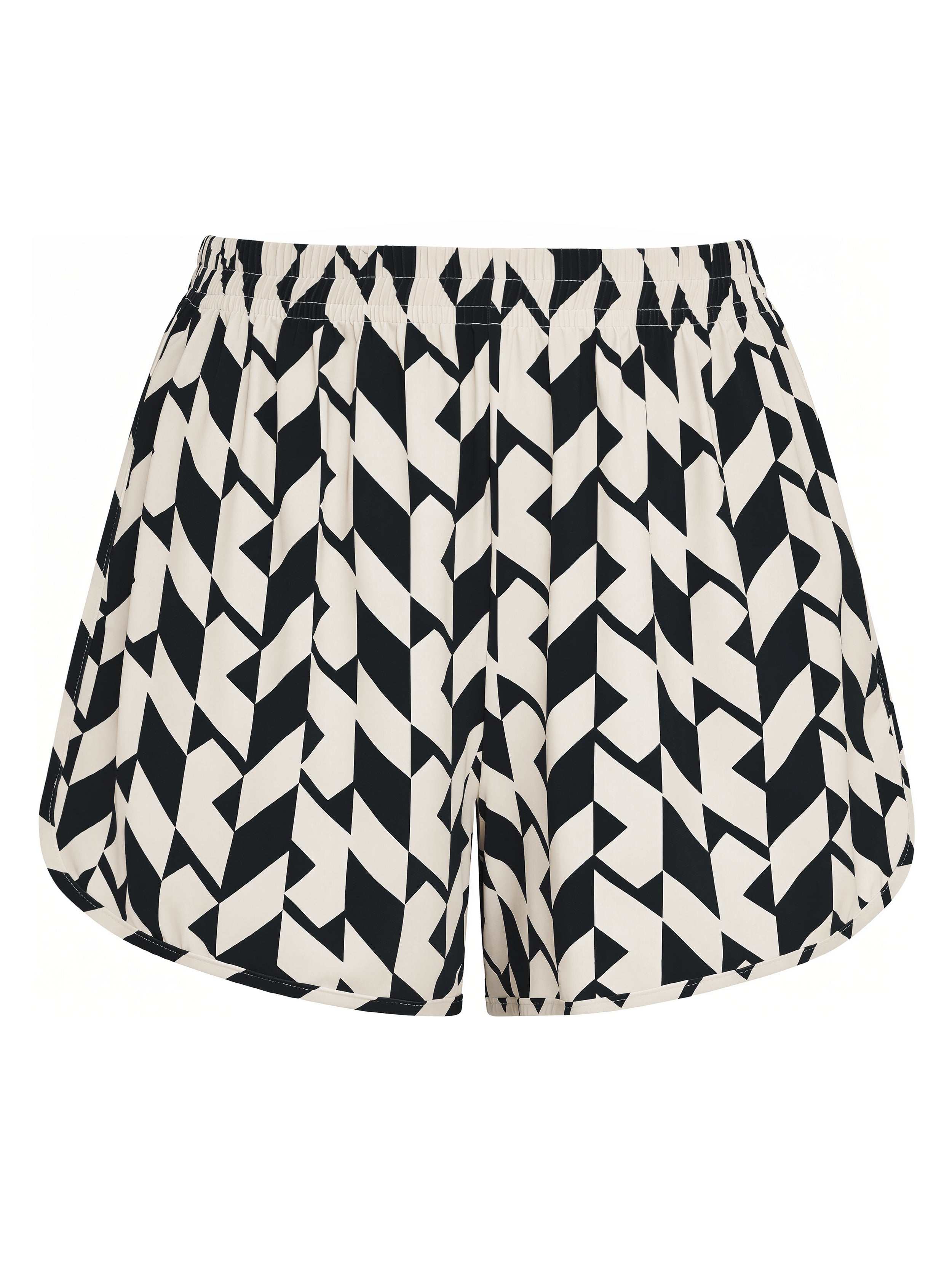 Lee Geometric-Print Striped Shorts Zaya
