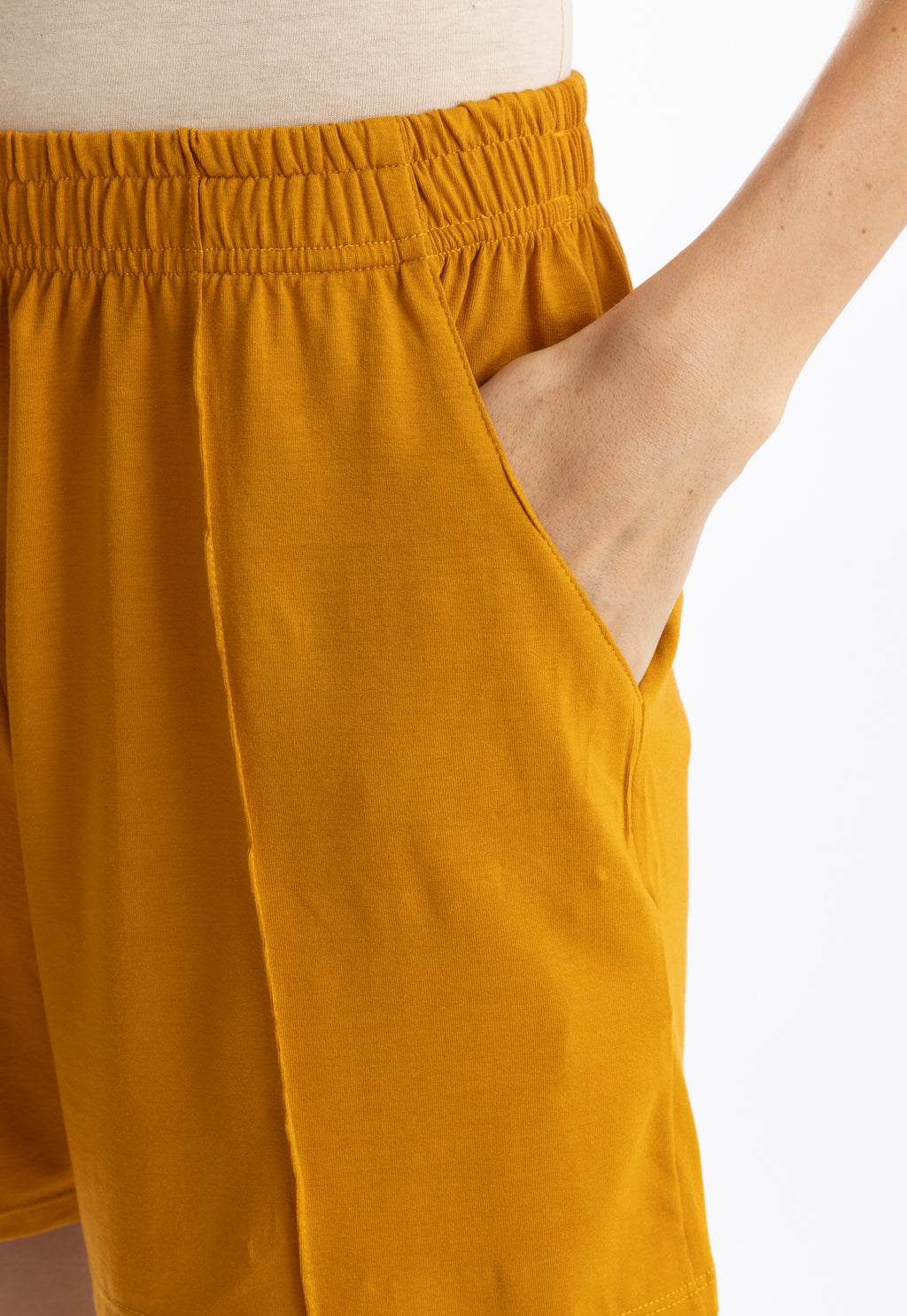 Mimus Mustard Yellow Plain Shorts
