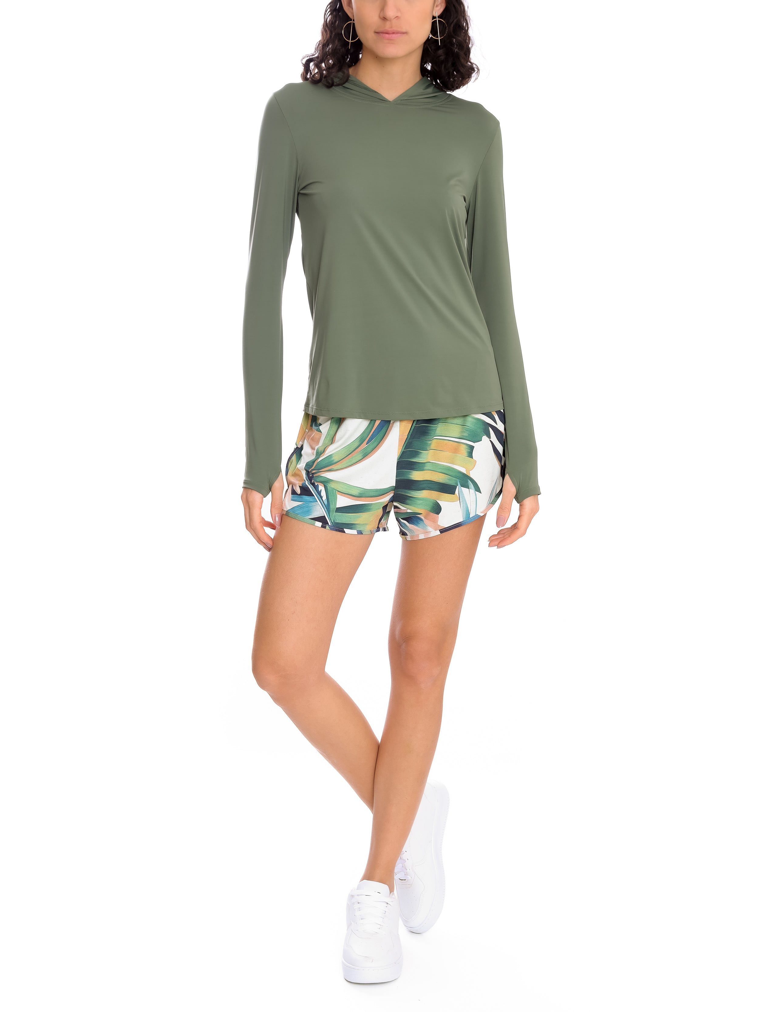 Lee Foliage-Print Striped Shorts Sumatra