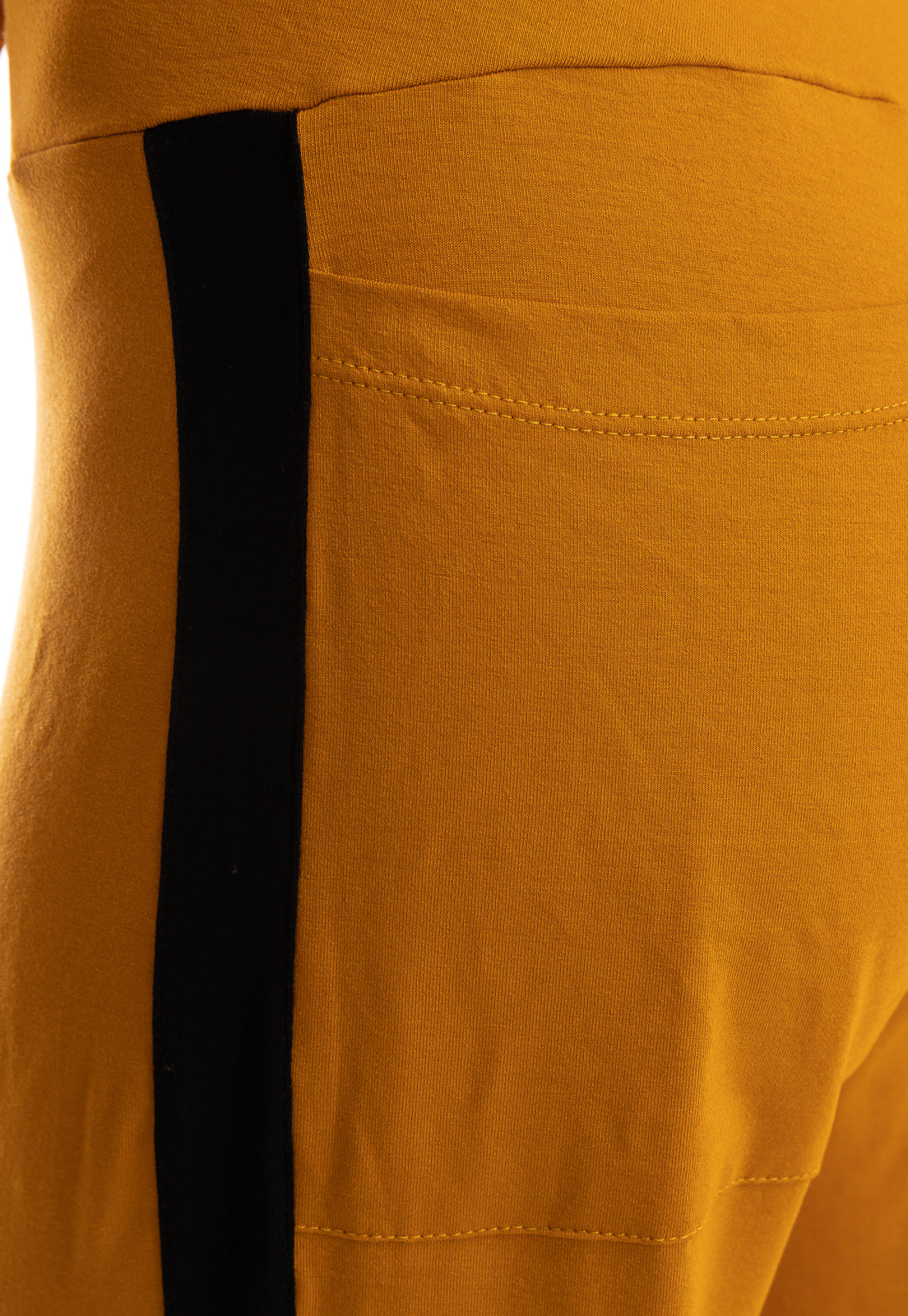 Saira Yellow Mustard Plain Pants With Side Stripes