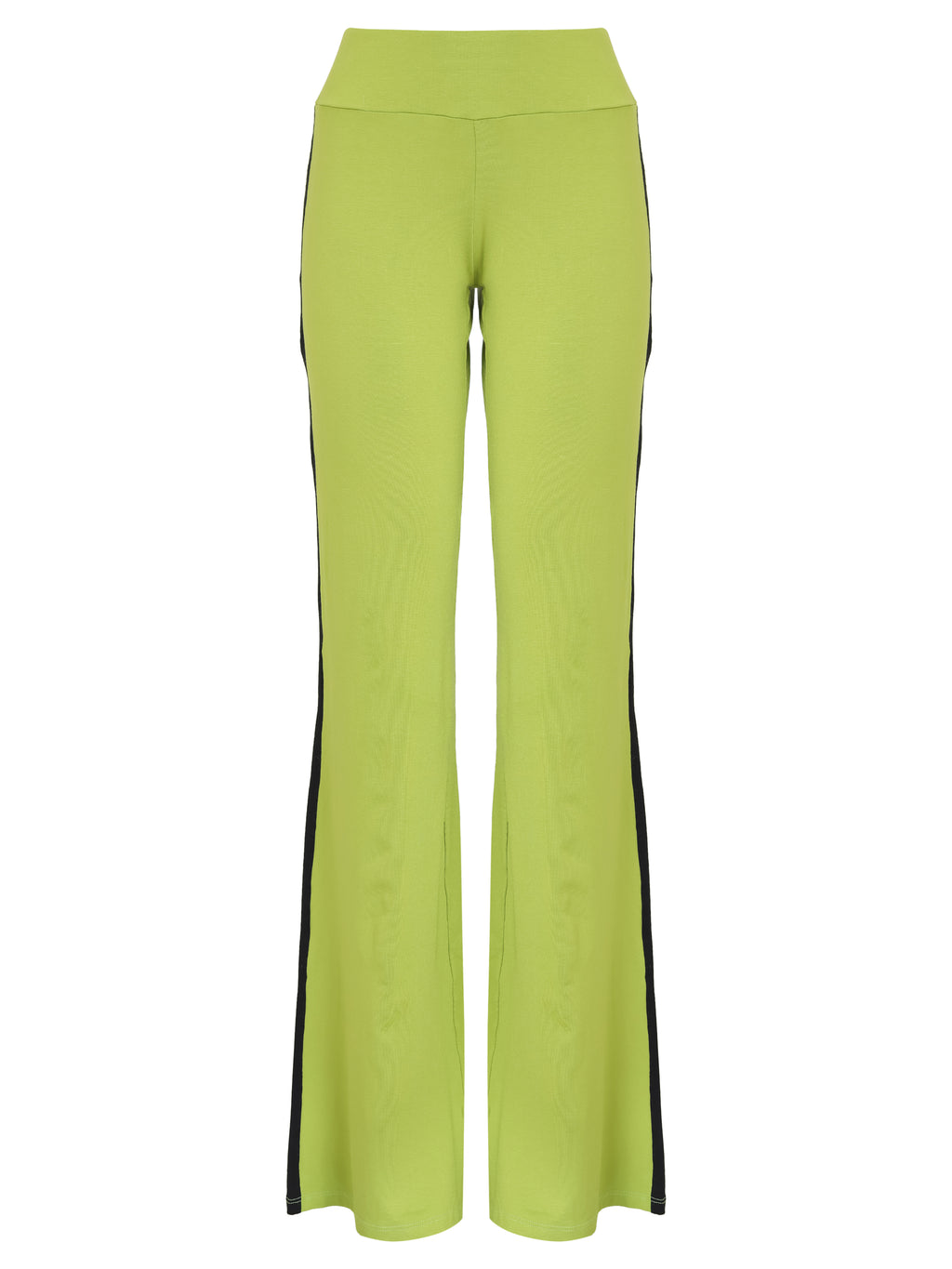 Saira Green Plain Pants With Side Stripes