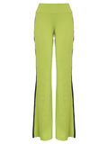 Saira Green Plain Pants With Side Stripes