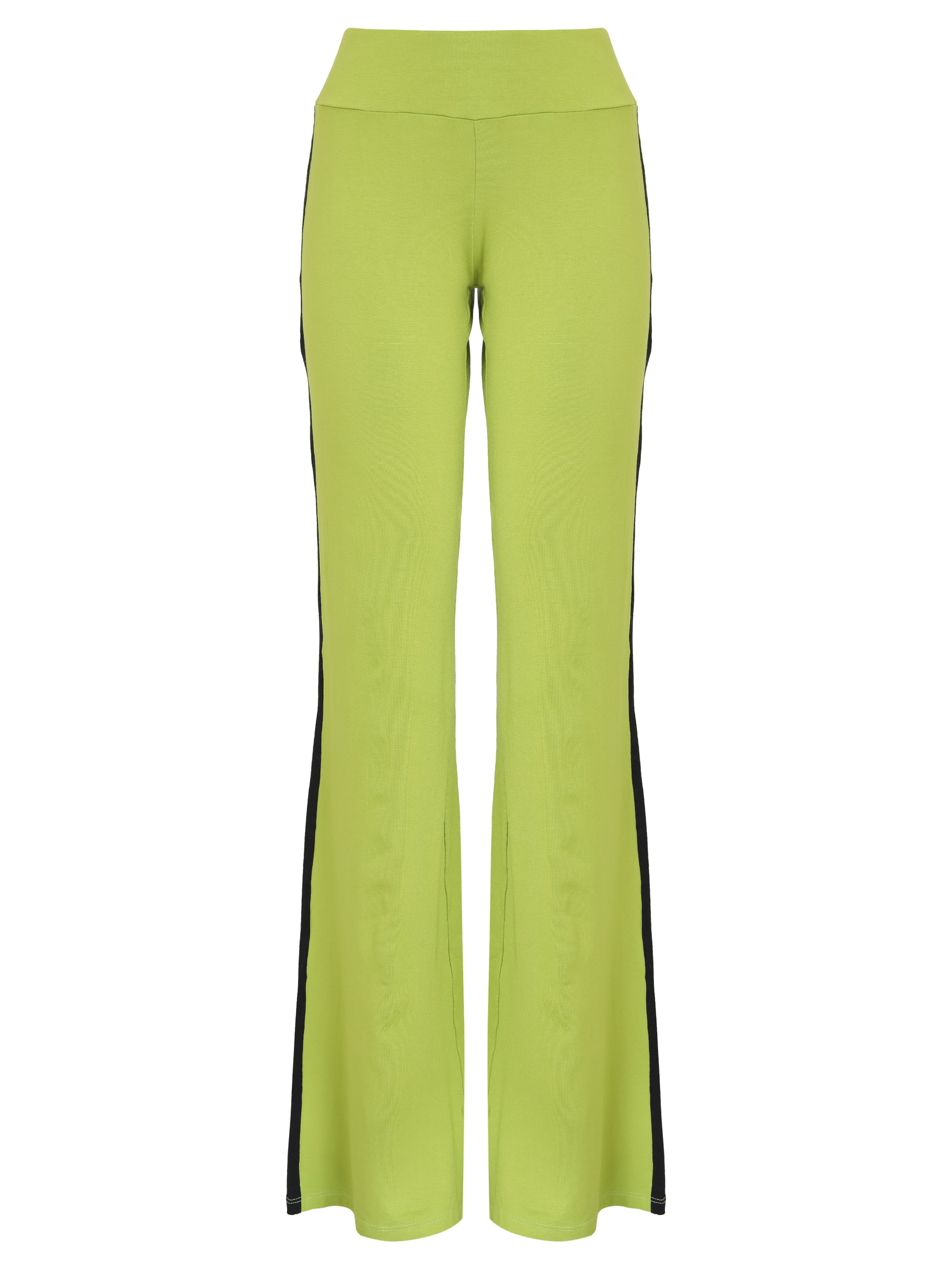 Saira Green Plain Pants With Side Stripes
