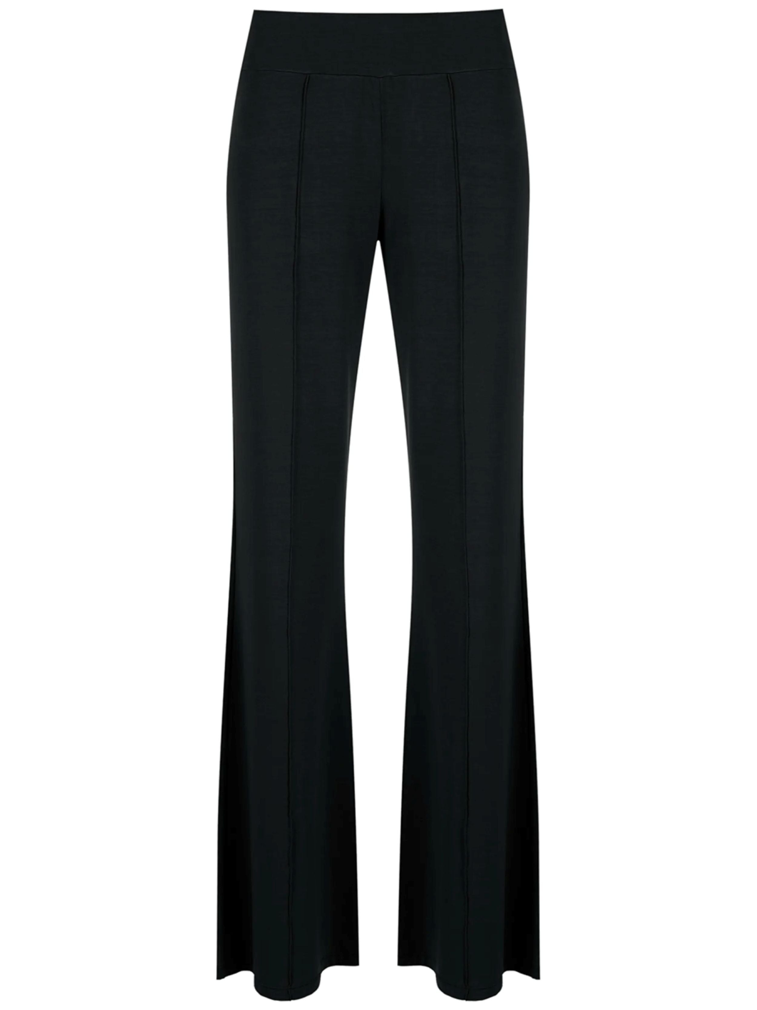 Pelican Black Plain Solid Flare Pants
