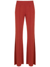 Pelican Red Plain Solid Flare Pants