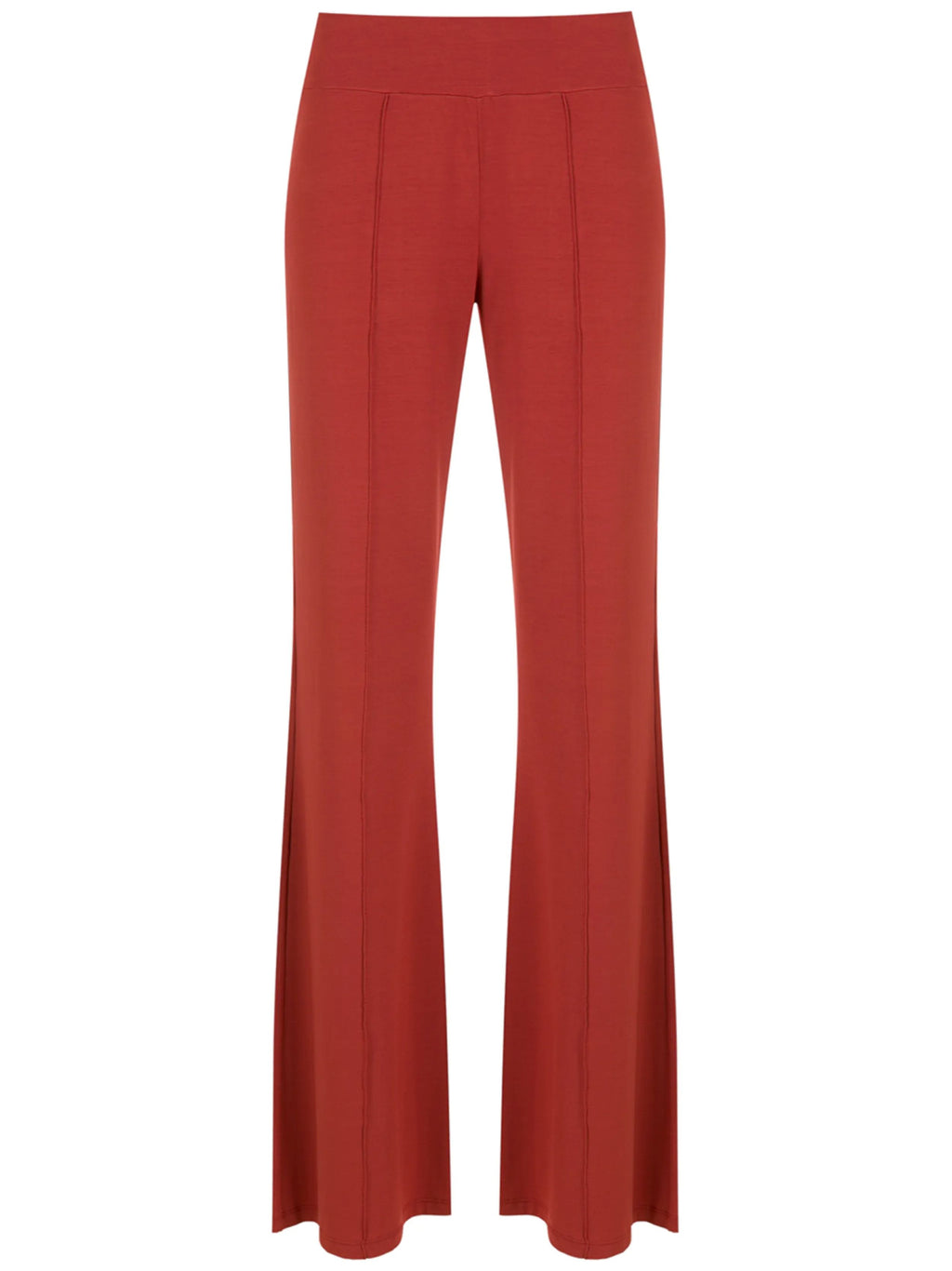 Pelican Red Plain Solid Flare Pants