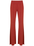 Pelican Red Plain Solid Flare Pants