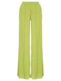 Pelican Green Plain Solid Flare Pants
