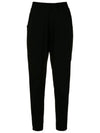 Grua Black Plain Pants Elasticated-Waist Trousers