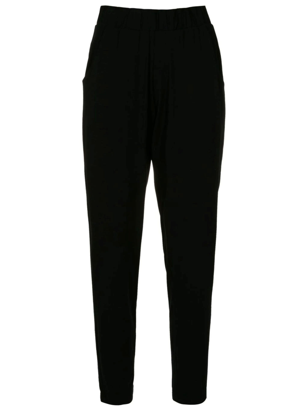 Grua Black Plain Pants Elasticated-Waist Trousers