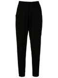 Grua Black Plain Pants Elasticated-Waist Trousers