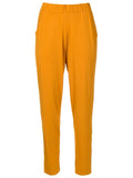 Grua  Yellow Mustard Plain Pants Elasticated-Waist Trousers