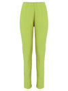 Grua Green Plain Pants Elasticated-Waist Trousers