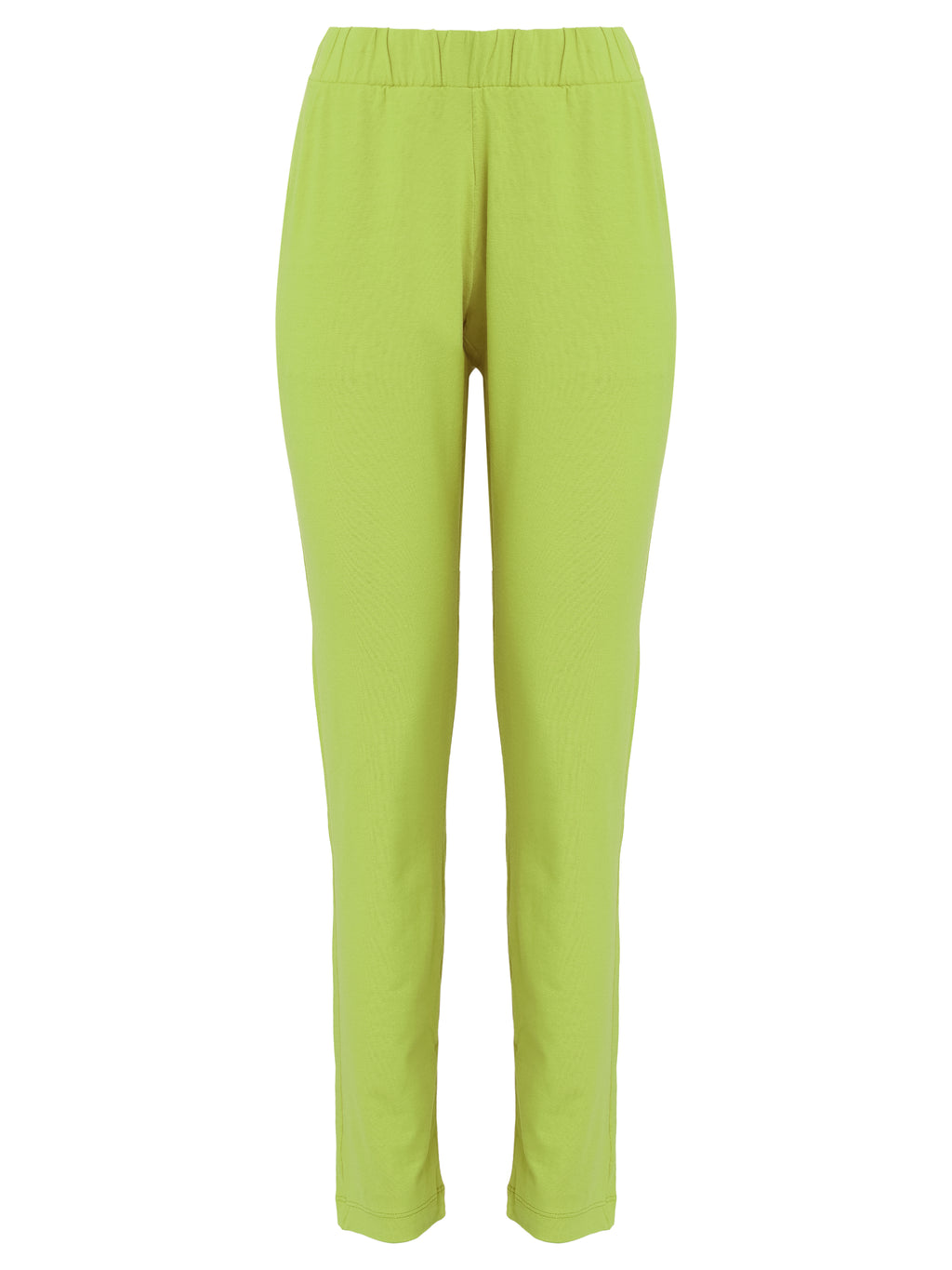 Grua Green Plain Pants Elasticated-Waist Trousers