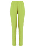 Grua Green Plain Pants Elasticated-Waist Trousers